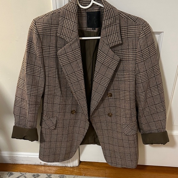 Jackets & Blazers - Classic Brown Plaid Woman’s Blazer